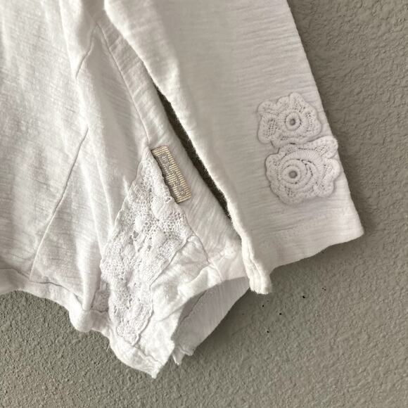 Naartjie Kids Slub Knit One Button Cardigan Lace Floral Details - White - 12-18M - Picture 2 of 9